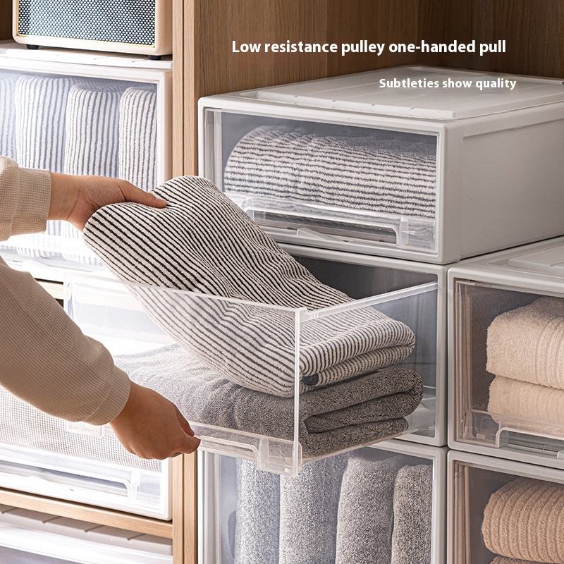 PP Plastic High Quality Household Plastic Drawer Storage Box for Clothing Drawer Toys Sundries Storage Box Transparent Cabinet - Image 3