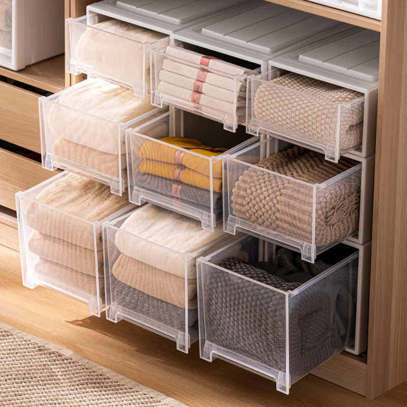 PP Plastic High Quality Household Plastic Drawer Storage Box for Clothing Drawer Toys Sundries Storage Box Transparent Cabinet - Image 4