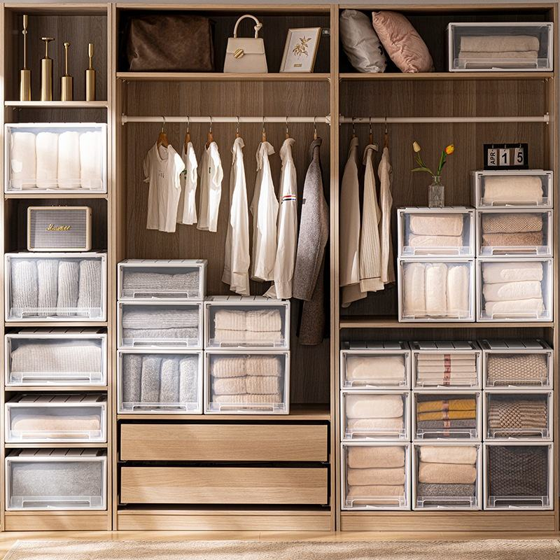 PP Plastic High Quality Household Plastic Drawer Storage Box for Clothing Drawer Toys Sundries Storage Box Transparent Cabinet