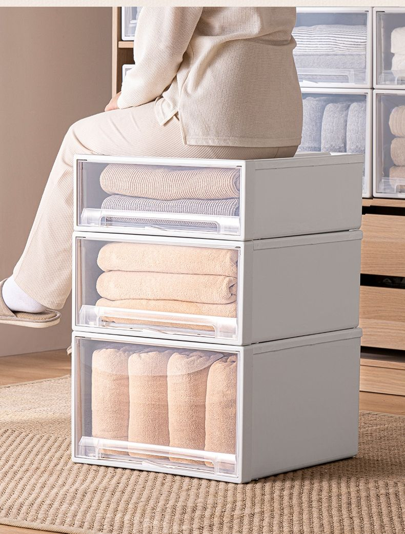 PP Plastic High Quality Household Plastic Drawer Storage Box for Clothing Drawer Toys Sundries Storage Box Transparent Cabinet - Image 5