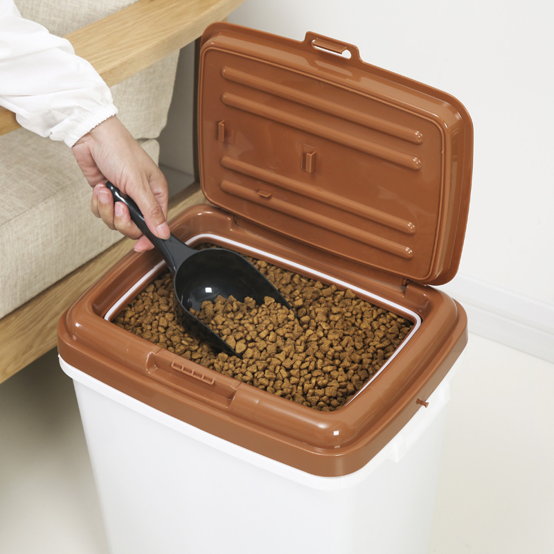 Sealed pet food bucket - Large capacity, moisture-proof and pest-resistant pet storage bucket for cat food - Comes with a food spoon - Image 4