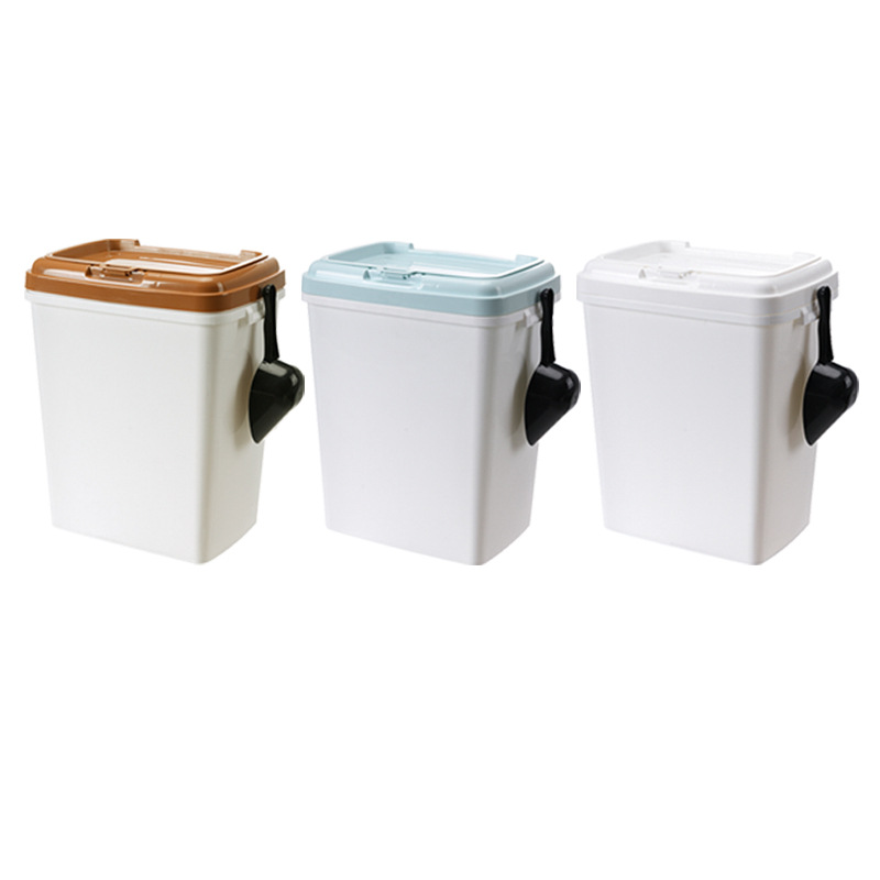 Sealed pet food bucket - Large capacity, moisture-proof and pest-resistant pet storage bucket for cat food - Comes with a food spoon - Image 5